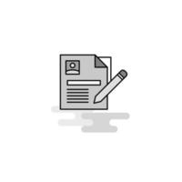 CV Web Icon Flat Line Filled Gray Icon Vector