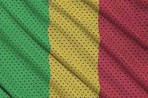 Mali flag printed on a polyester nylon sportswear mesh fabric wi photo