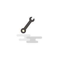 Flat Wrench Icon Vector