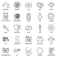 25 conjunto de iconos de línea de mezcla de concepto de negocio vector