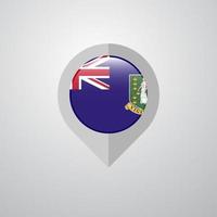 Map Navigation pointer with Virgin Islands UK flag design vector