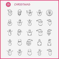 los iconos dibujados a mano de navidad establecidos para infografías kit uxui móvil y diseño de impresión incluyen bebida comida cuchillo muñeco de nieve colección de festivales de invierno de navidad logotipo y foto de infografía moderna vector