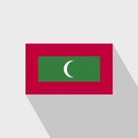 Maldives flag Long Shadow design vector
