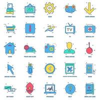 25 Business Concept Mix Flat Color Icon set vector