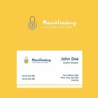 Locked logo Design with business card template Elegant corporate identity Vector