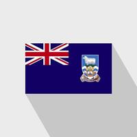 vector de diseño de sombra larga de bandera de islas malvinas