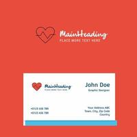 Heart beat logo Design with business card template Elegant corporate identity Vector