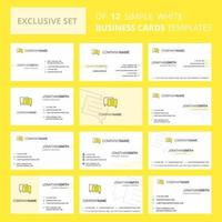 Set of 12 Folder Creative Busienss Card Template Editable Creative logo and Visiting card background vector