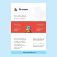 Template layout for Alphabets blocks comany profile annual report presentations leaflet Brochure Vector Background