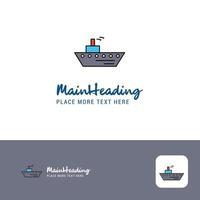 diseño de logotipo de barco creativo lugar de logotipo de color plano para ilustración de vector de eslogan