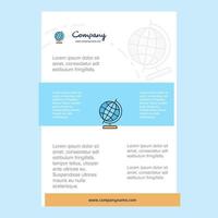 Template layout for Globe comany profile annual report presentations leaflet Brochure Vector Background