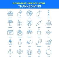 iconos de acción de gracias futuro paquete de iconos azul 25 vector