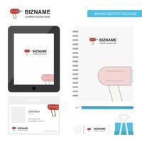 Drill Business Logo Tab App Diary PVC Employee Card and USB Brand Stationary Package Design Vector Template