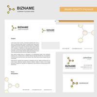 Chemical bonding Business Letterhead Envelope and visiting Card Design vector template