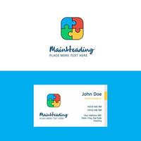 Flat Puzzle game Logo and Visiting Card Template Busienss Concept Logo Design vector