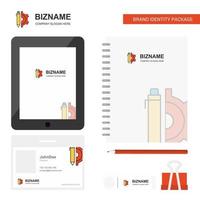 Setting Business Logo Tab App Diary PVC Employee Card and USB Brand Stationary Package Design Vector Template