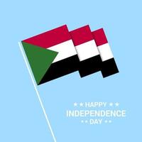 Sudan Independence day typographic design with flag vector