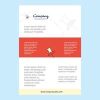 Template layout for Paper pin comany profile annual report presentations leaflet Brochure Vector Background