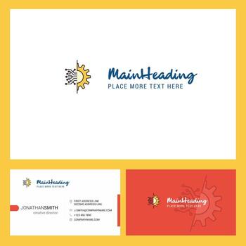 Setting Logo design with Tagline Front and Back Busienss Card Template Vector Creative Design