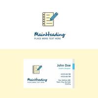 Flat Writing on notes Logo and Visiting Card Template Busienss Concept Logo Design vector