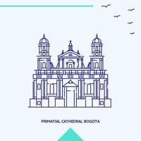 PRIMATIAL CATHEDRAL BOGOTA skyline vector illustration