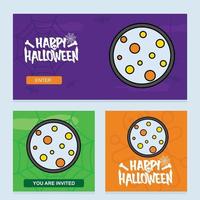 diseño de invitación de feliz halloween con vector de luna