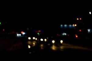 Blurred landscape of night city photo