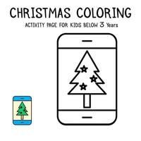 Christmas Coloring Actvity Book For Kids Below 3 Years vector