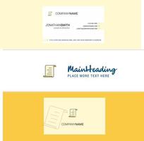 Beautiful Document Logo and business card vertical Design Vector