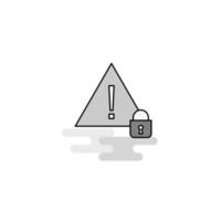 Caution Web Icon Flat Line Filled Gray Icon Vector