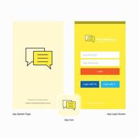 Company Folder Splash Screen and Login Page design with Logo template Mobile Online Business Template vector