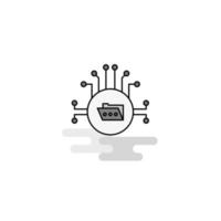 Shared folder Web Icon Flat Line Filled Gray Icon Vector