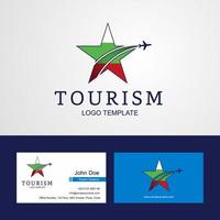 logotipo de estrella creativa de bandera de bulgaria de viaje y diseño de tarjeta de visita vector