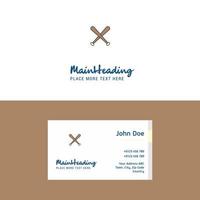 Flat Baseball bat Logo and Visiting Card Template Busienss Concept Logo Design vector