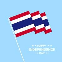 diseño tipográfico del día de la independencia de tailandia con vector de bandera