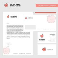 Apple Business Letterhead Envelope and visiting Card Design vector template