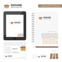 Breifcase Business Logo Tab App Diary PVC Employee Card and USB Brand Stationary Package Design Vector Template