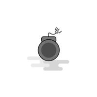 Bomb Web Icon Flat Line Filled Gray Icon Vector