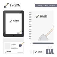 Spade Business Logo Tab App Diary PVC Employee Card and USB Brand Stationary Package Design Vector Template