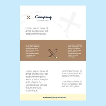 diseño de plantilla para bate de béisbol perfil de empresa informe anual presentaciones folleto folleto vector fondo
