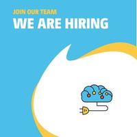 Join Our Team Busienss Company Brain circuit We Are Hiring Poster Callout Design Vector background