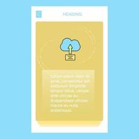 Uploading on cloud mobile vertical banner design design Vector