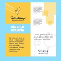 Stethoscope Company Brochure Title Page Design Company profile annual report presentations leaflet Vector Background