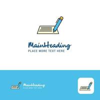 Creative Writing Logo Design Flat color Logo place for Tagline Vector Illustration