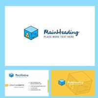 Cube Logo design with Tagline Front and Back Busienss Card Template Vector Creative Design