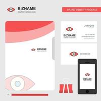 Eye Business Logo File Cover Visiting Card and Mobile App Design Vector Illustration