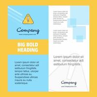 Caution Company Brochure Title Page Design Company profile annual report presentations leaflet Vector Background
