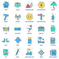 25 Business Concept Mix Flat Color Icon set vector