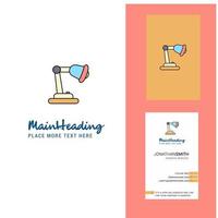 Table lamp Creative Logo and business card vertical Design Vector