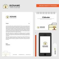 First aid box Business Letterhead Calendar 2019 and Mobile app design vector template